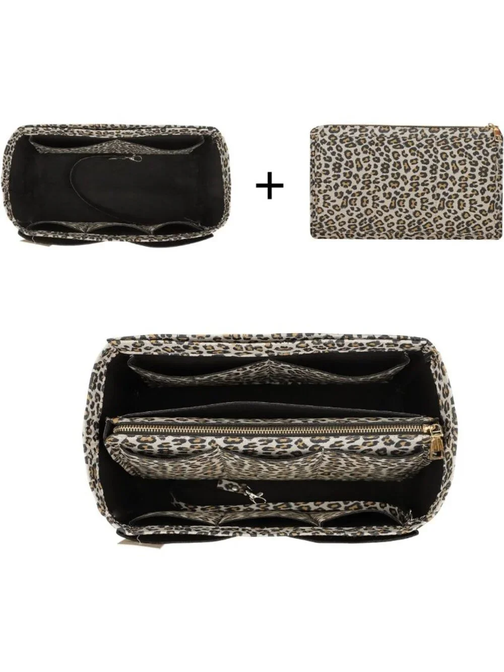 Felt Purse Organizer Insert with Zipper | Handbag & Tote Shaper | 7 Sizes